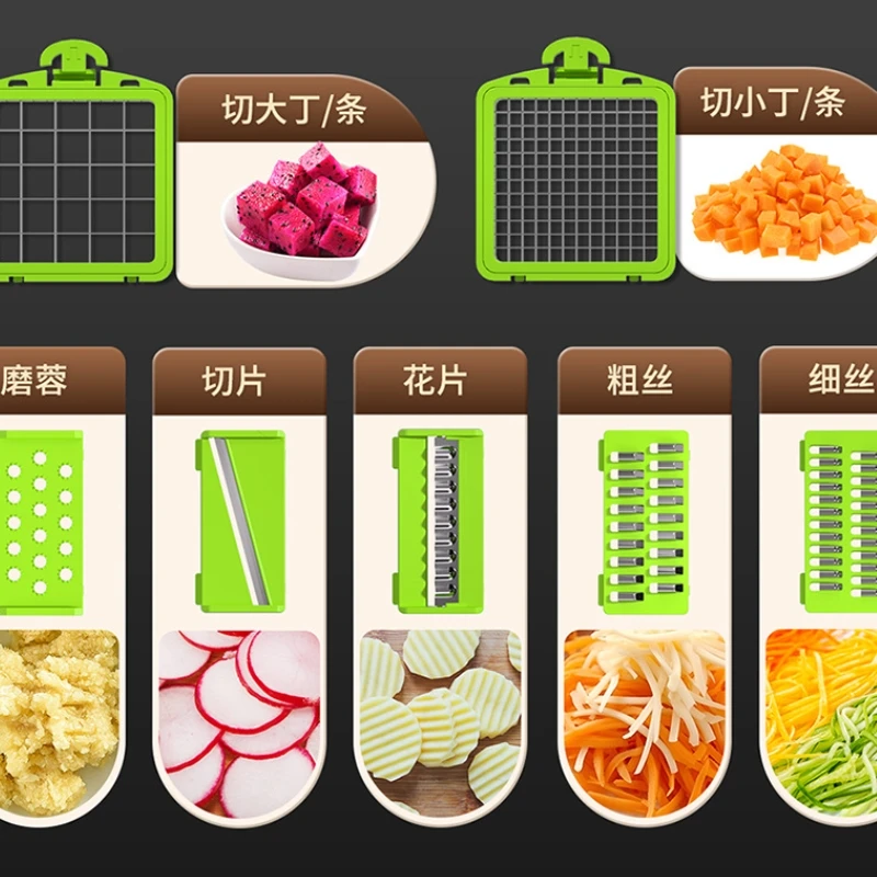 15-in-1 Pro Vegetable Chopper Set - Mandoline Slicer with Grater Peeler Egg Separator Cleaning Brush & Storage Box - Non-Slip