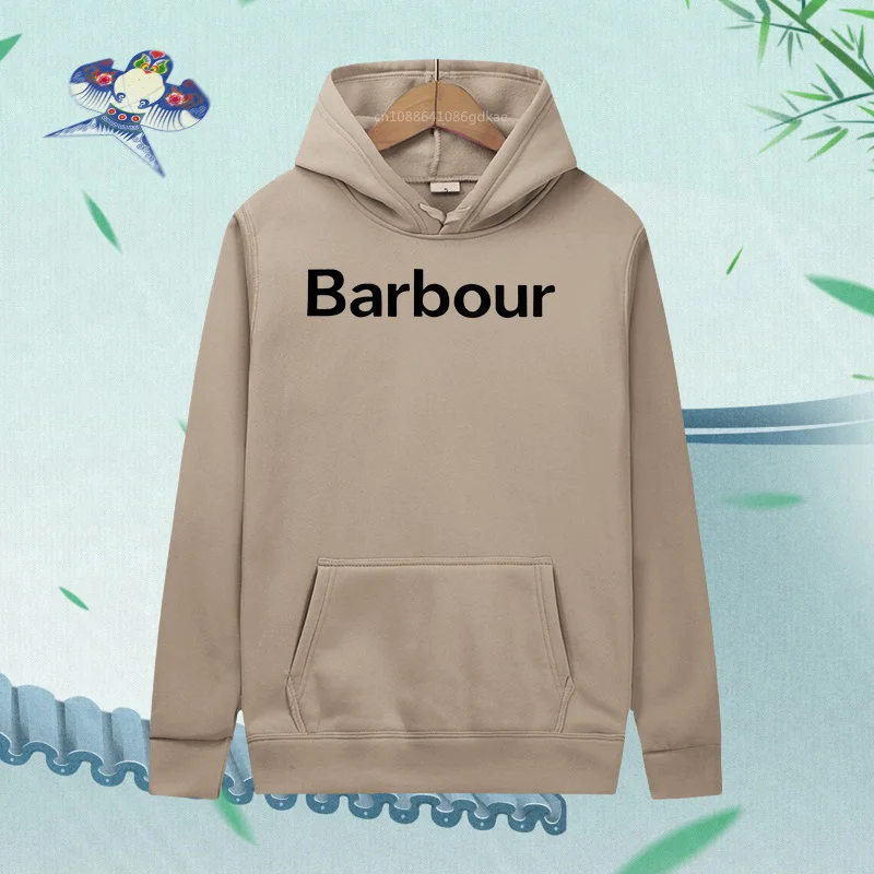 Nuovo Autunno Velluto Plus Size Lettera Barbour Grafica Felpa con cappuccio Giovani Donne Uomo Felpe Moda Casual Streetwear Y2k 15 Colori