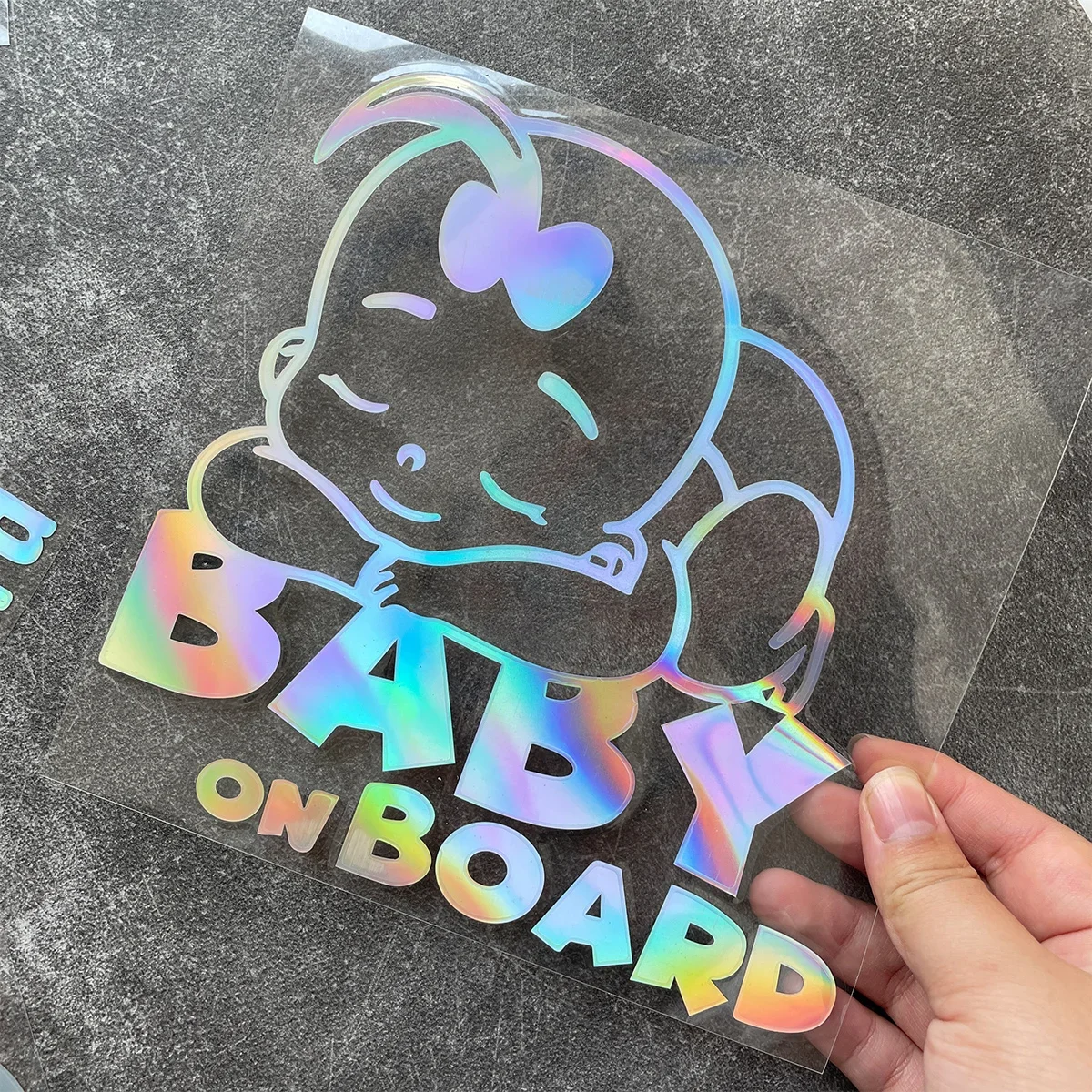 Baby In Car Laser Rainbow Car Styling Stickers Auto Motorcycle Moto Scooter Body Windshield  Decals Accessories for BMW Honda