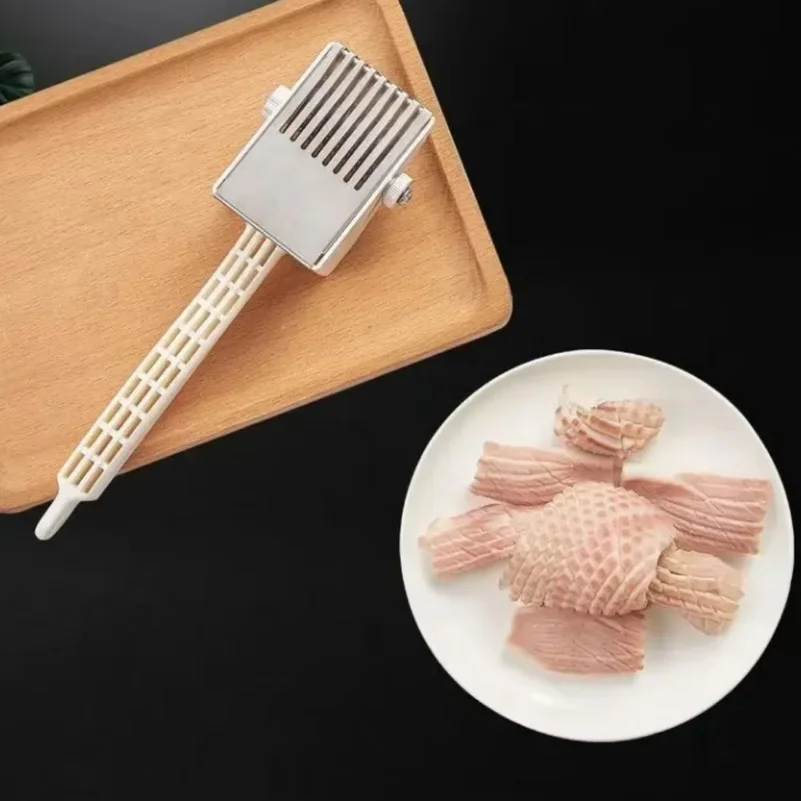 Portable Squid Flower Cutter Stainless Steel Household Cuttlefish Cutter White Adjustable Depth Pig Skin Chicken Cutter Home