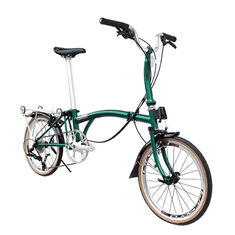 

20-inch cloth 9-speed three-fold bicycle portable retro ultra-light variable speed bicycle adult fast