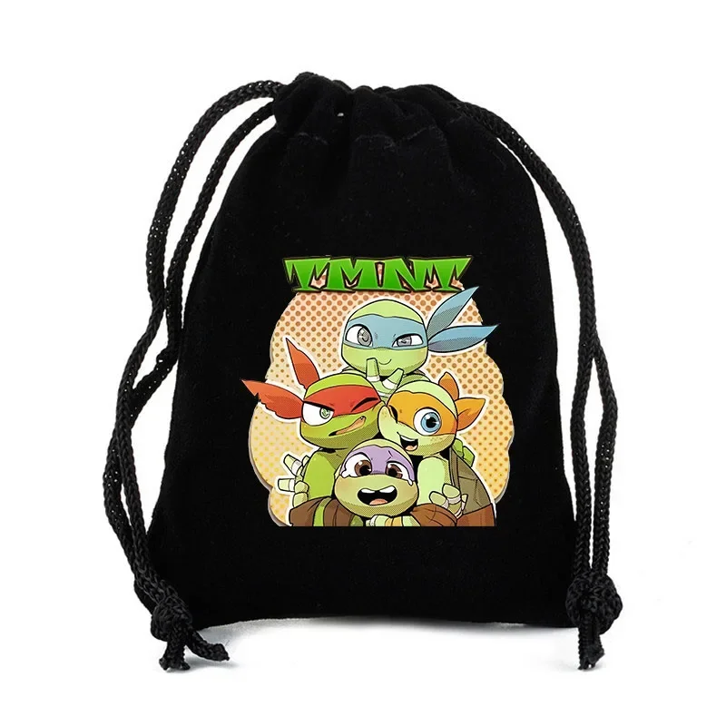 Teenage Mutant Ninja Turtles Drawstring Bag Anime Merch Boy Girls Candy Jewelry Pouch Cute Dustproof Makeup Packing Bags Gift