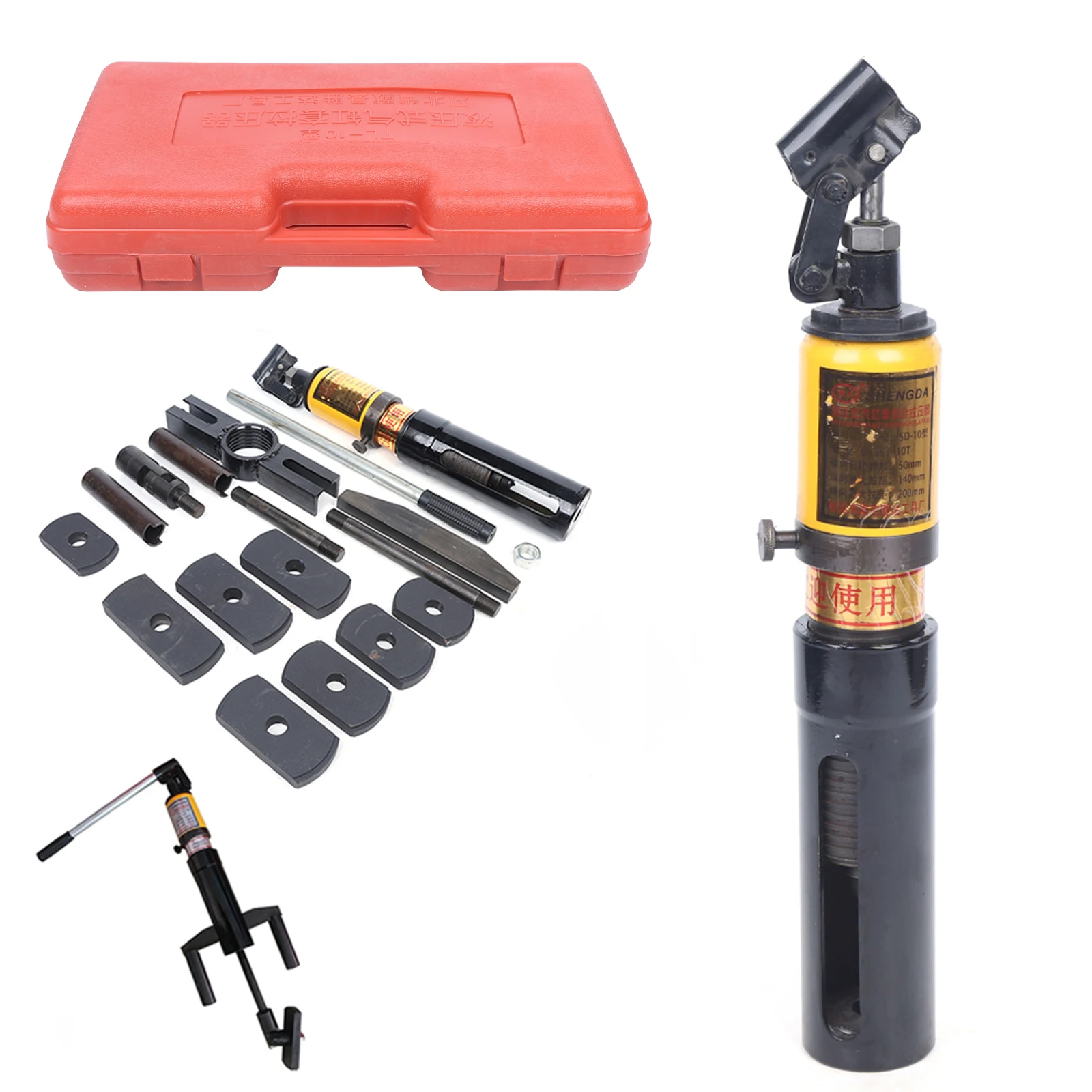 10T Hydraulic Cylinder Sleeve Liner Puller Remover Tool Kit  Splitter Dry-Type Set 80-135mm For Truck Tractor Automotive