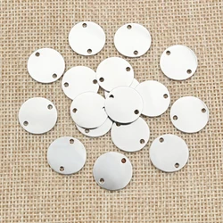 15pc/lot 12mm 15mm No Fade Charms 316 Stainless Steel Round Charms for necklace pendant charms diy jewelry making