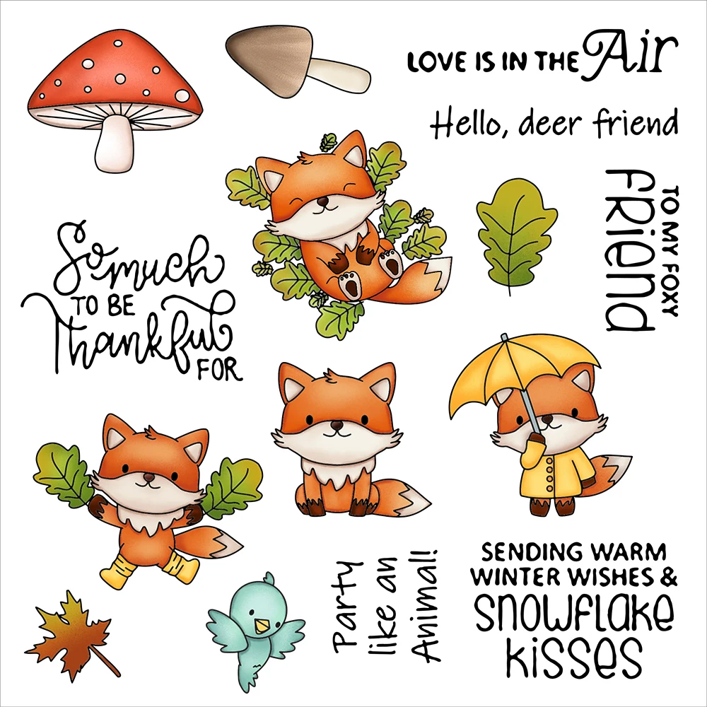 MangoCraft Cartoon Fox wykrojniki wyczyść pieczęć natura serii DIY Scrapbooking foremki do wycinania pieczęć na robienie papierowych kartek Decor