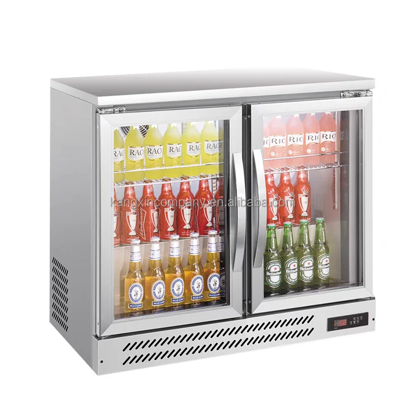 

Hot Selling 124L Single Hinged Back Bar Refrigerator With Single-Temperature Style Features Fancooling And Glass Door
