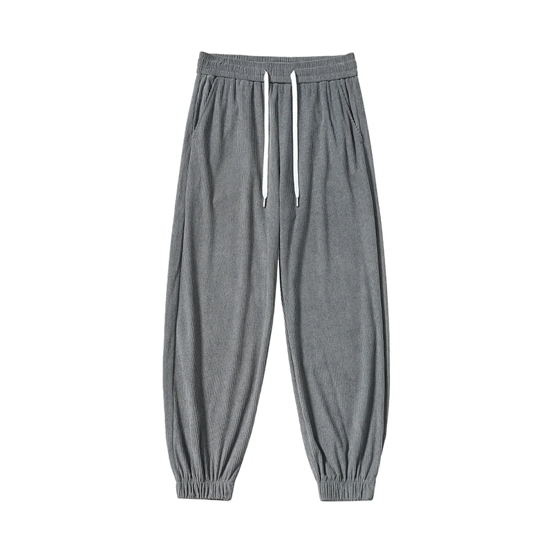

Men's Corduroy Jogger Casual Pants, Available in Black/Khaki/Dark Gray/Light Gray + Drawstring Design. Corduroy Fabric Adds a Vintage Style, Jogger Fit Enhances Leg Shape, Suitable for Spring and Autumn Daily Wear and Commuting