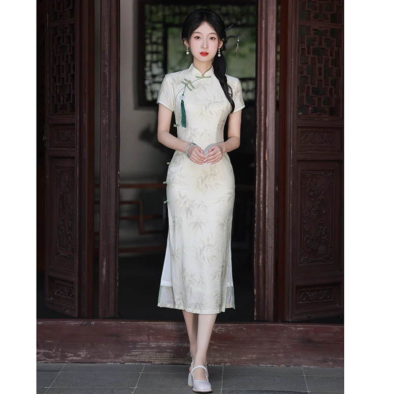 

Новая улучшенная версия Ele Long Young Sle 2026 года: высококачественная летняя одежда в стиле ретро из бамбука с китайским колоритом