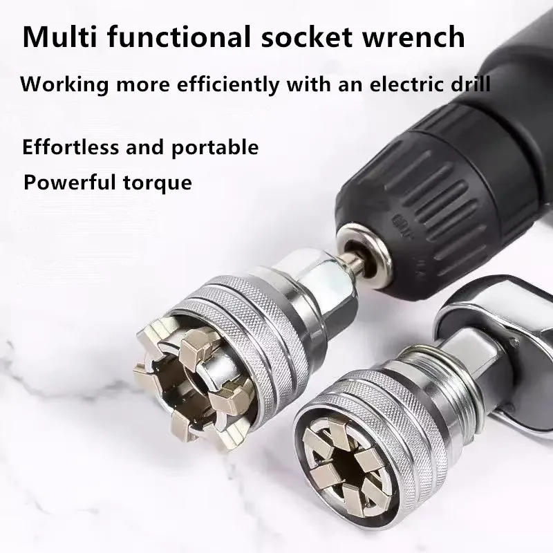 Adjustable Hexagonal Socket Ratchet Wrench Multifunctional Hand Drill for Screwing Screws
