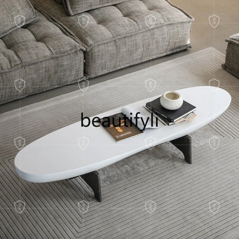 

Nordic coffee table simple modern Italian oval art
