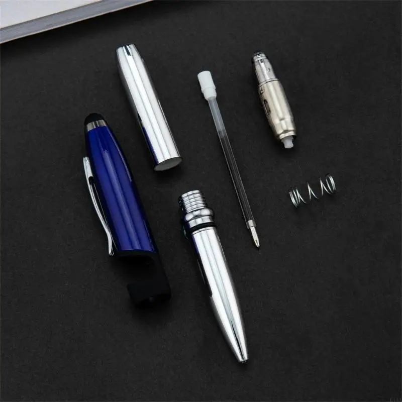 K1AA 6PCS Pen 1.0 มม. LED Ballpoint Pen Pen เขียน Pen Pen Black Pen