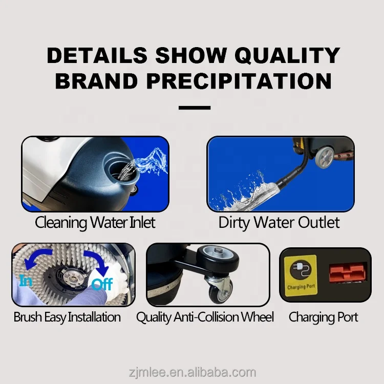 MLEE430B Walk Behind Floor Scrubber Dryer Compact Marble Tile Granite Epoxy Floor Cleaner Machine