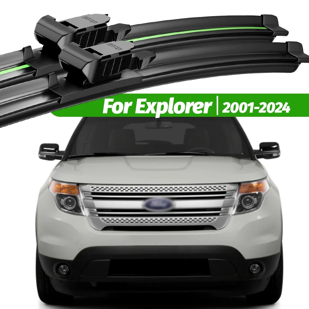 

For Ford Explorer 2001-2024 2pcs Front Windshield Wiper Blades 2002 2005 2010 2015 2016 2019 2020 Windscreen Window Accessories