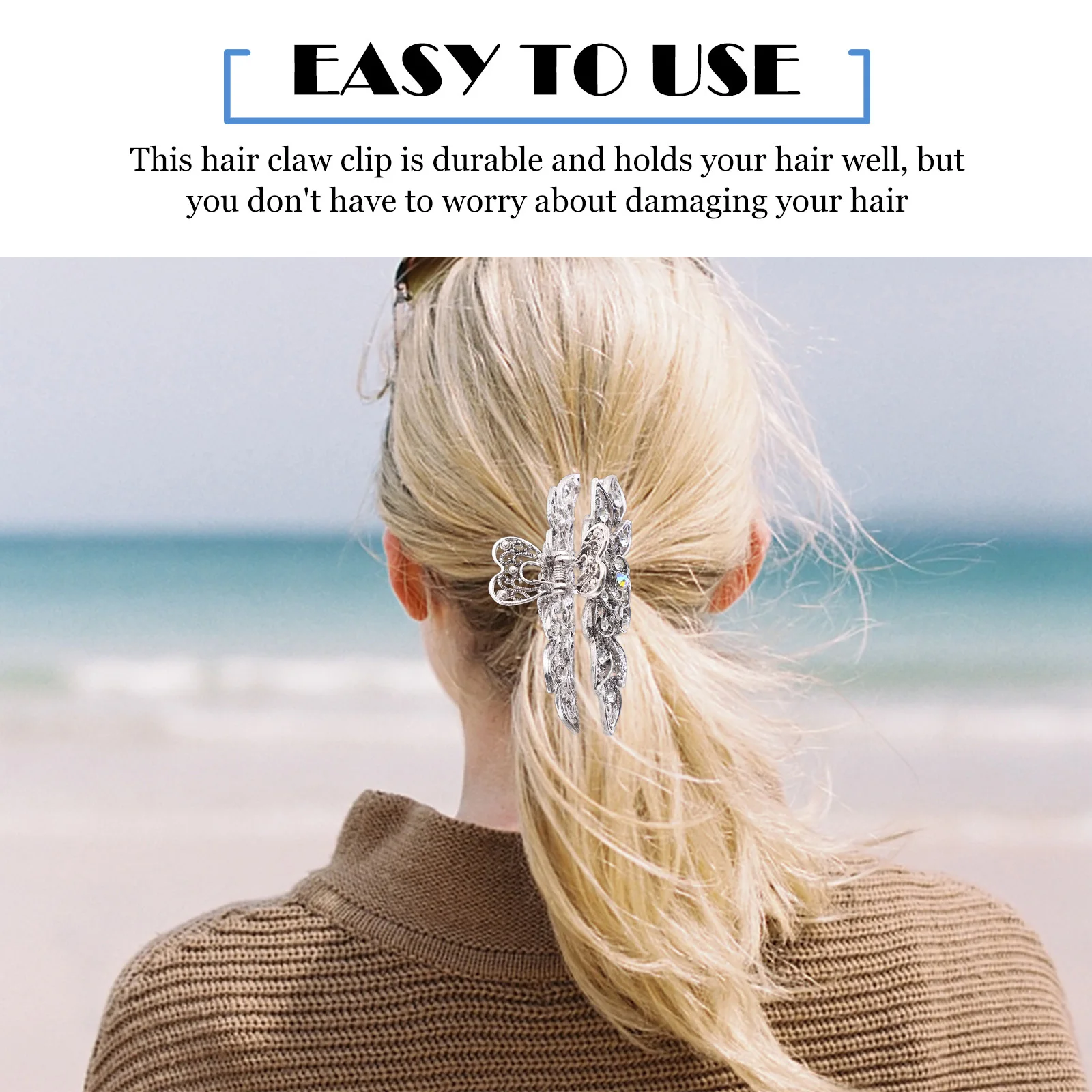 2개 레트로 라인스톤 꽃 모양 헤어 클립 스타일리시 바레트 요리 작업 샤워 휴일 생일 꽃 모양 헤어 클립