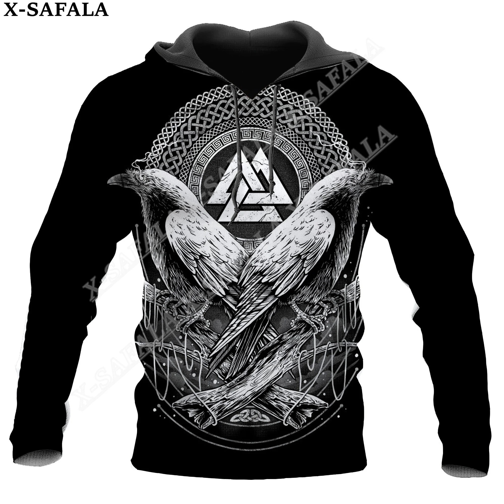 Raven Tattoo Hot Odin Tree of Life Print Zipper Hoodie Man Female Pullover Sweatshirt Hooded Jacket Jersey Coat Tracksuits-2