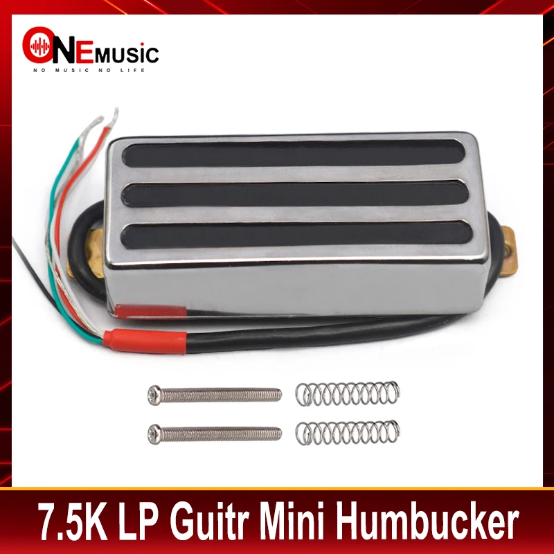 III Style Mini Humbucker 68x29MM 7.5K with 4 Conduct Cable Coil Splitting with Brass Cover for LP Style Guitar Chrome