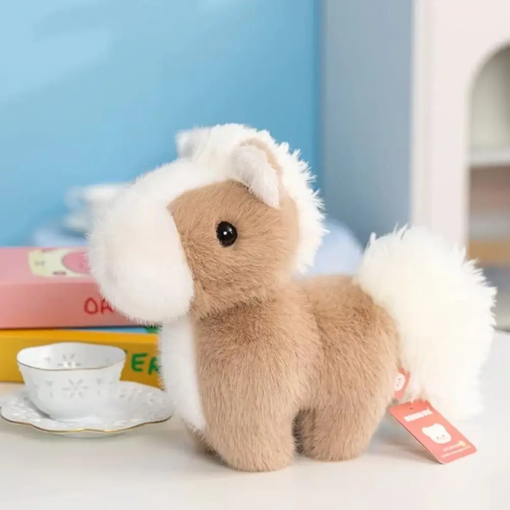 Simulazione in piedi Pony Peluche Simulazione Animale a pelo lungo Cavallo Peluche Bambola Simpatico cavallo morbido Peluche Regali di Pasqua