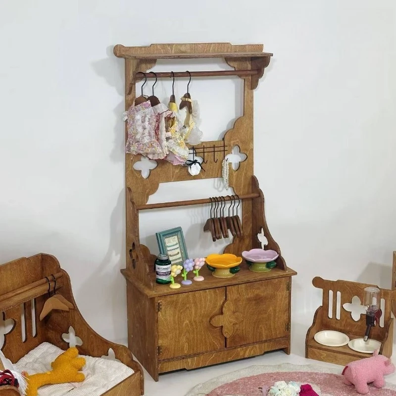 Pet wardrobe Multifunctional coat rack Small bed Cat clothes storage cabinet