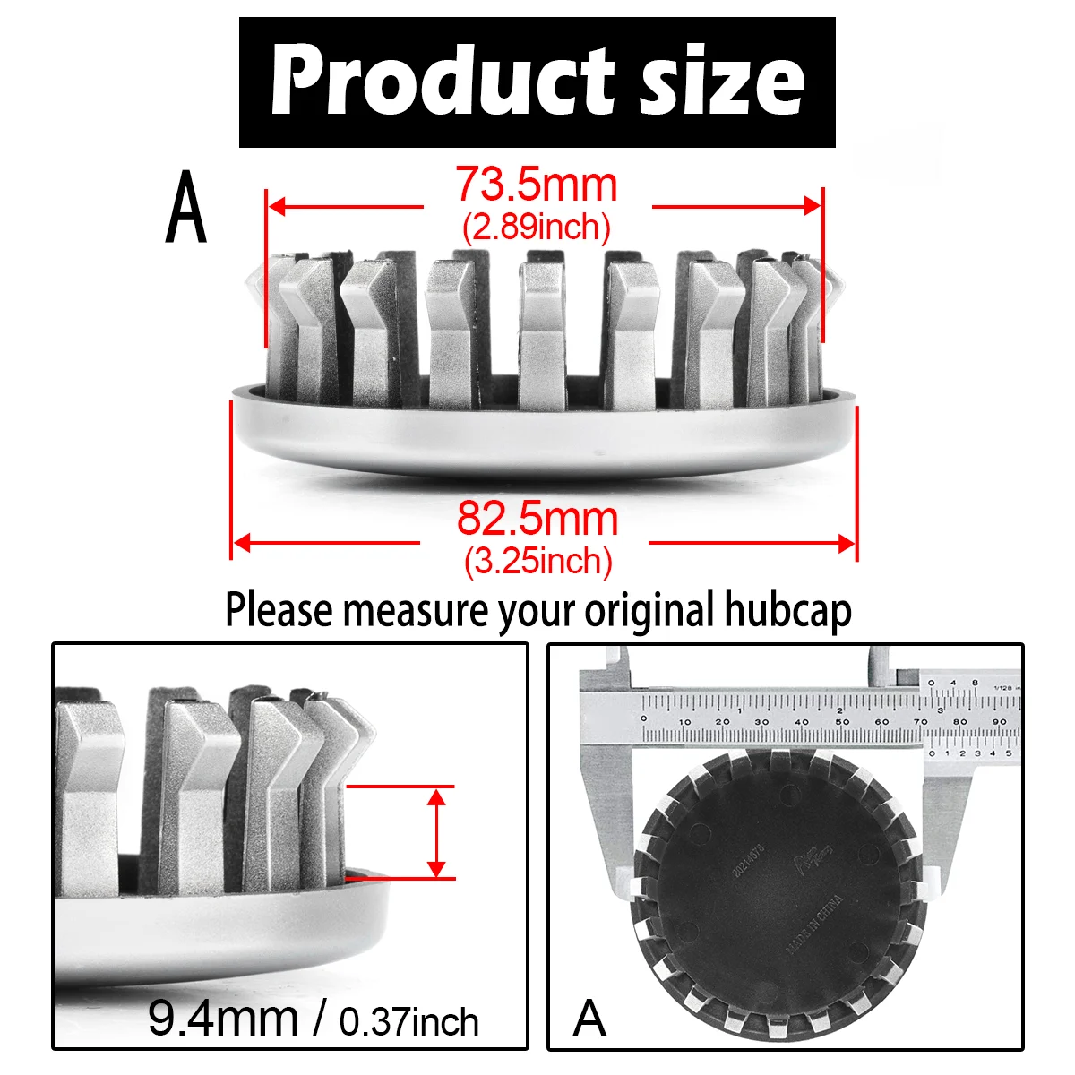 Eloxiumy 4pcs Wheel Center Cap For 2009-2014 Suburban Tahoe 2005-2017 Yukon Van Wheels #9597109 #20941994 OD 82.5mm ID 73.5mm 6