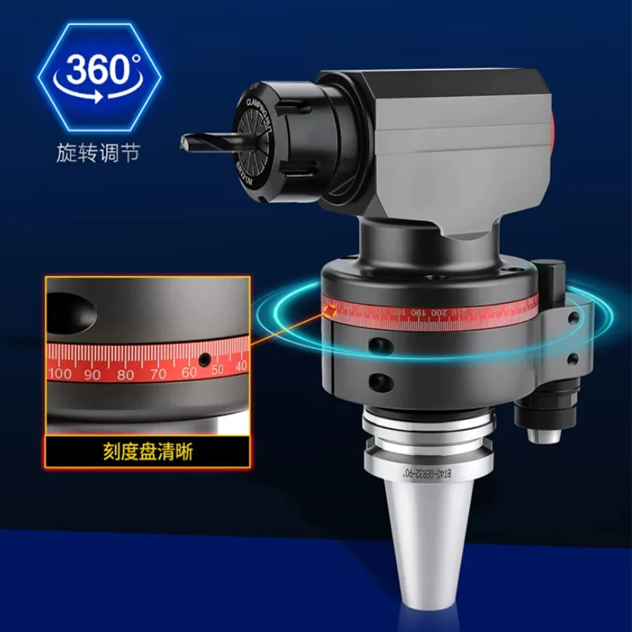 CNC 90-degree angle head, high-speed right-angle side milling head BT40, BT30/40/50 HSK for machining centers