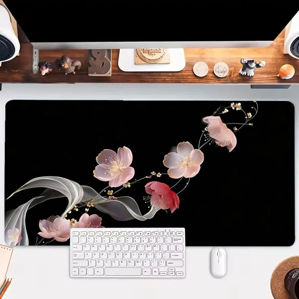 Luminous Glowing Blue Peony Layered Floral Abstract Art For Competitive Gaming Laptop Desktop Pad