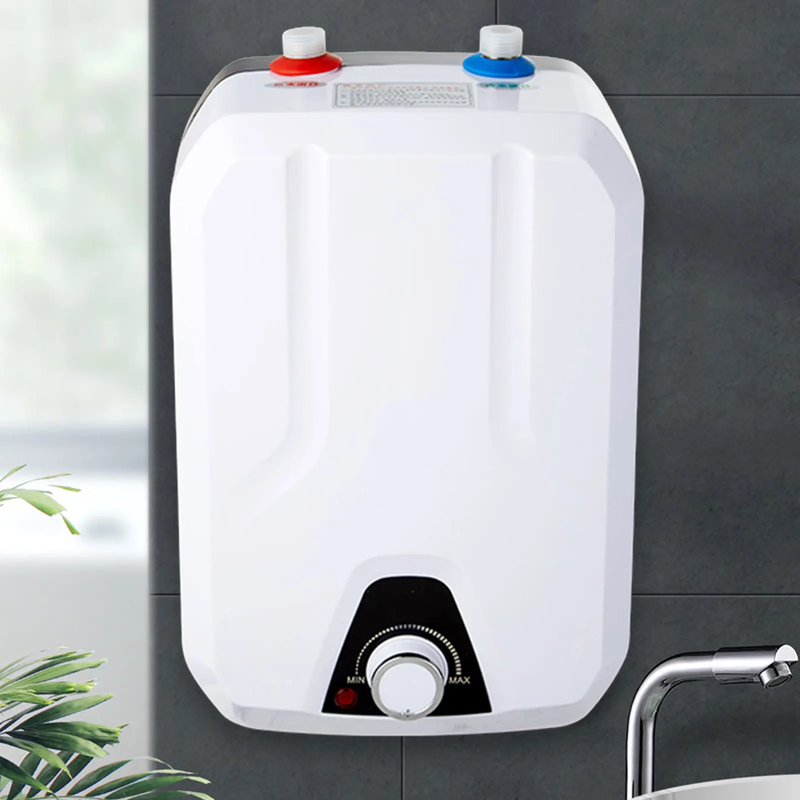 6L Electric Instant Water Heater IPX4 Waterproof Easy To Adjust Temperature Instantaneous Water Heater Large Capacity for Home