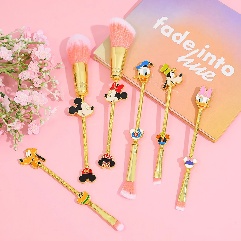 ディズニー ミッキー メイクブラシセット、メタリックテクスチャ、キュートな漫画風ミニー アイシャドウブラシ