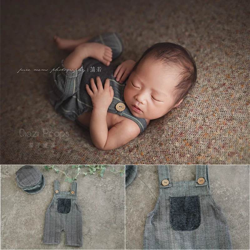 

Одежда для фотосъемки новорожденных для маленьких мальчиков, подтяжки, боди, шляпа джентльмена, 2 шт., аксессуары для фотосъемки, реквизит для фотостудии