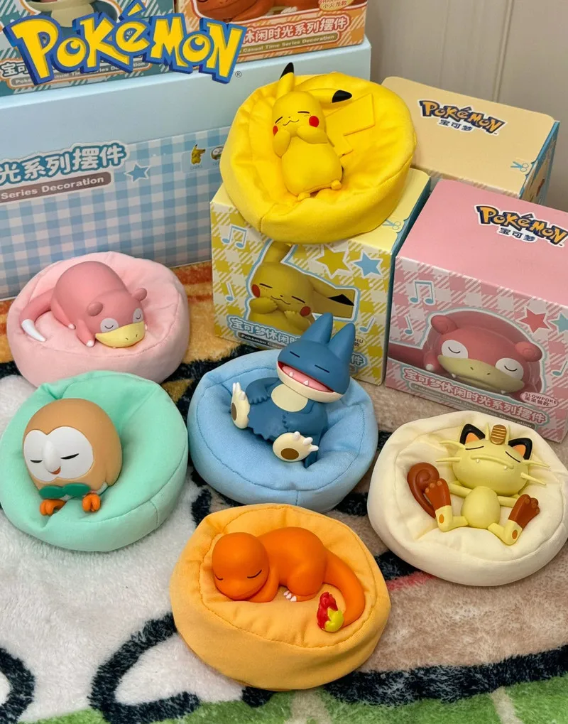 

Pokemon Pikachu Meowth Slowpoke Rowlet Charmander Gonbe 6 Styles Figures Sleep Starry Dream Series Action Figure Cartoon Gift