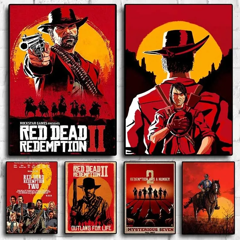 Popular Game Red Dead Redemption 2 Canvas Painting Modern Art Poster and Prints Wall Decorative Pictures for Living Room Decor