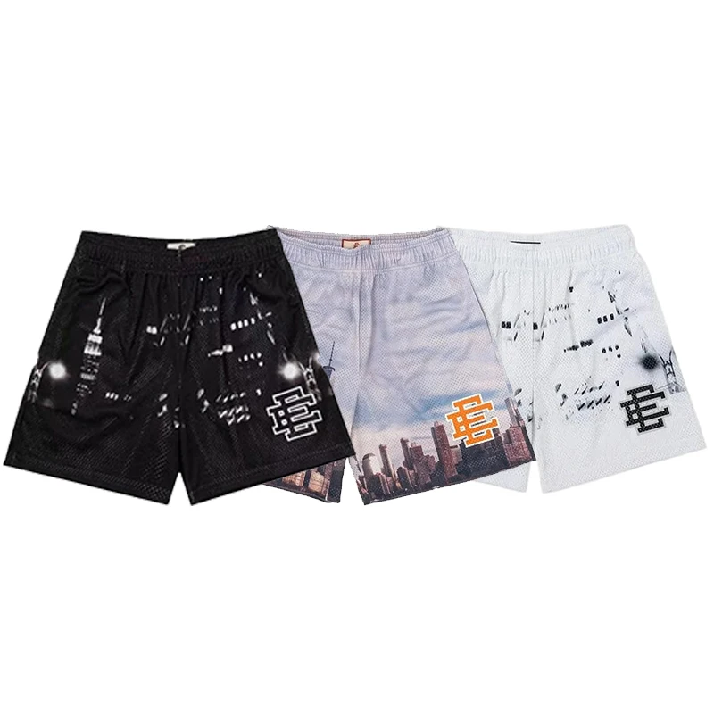 Eric Emanuel EE Basic Short NEW YORK CITY SKYLINE men's casual shorts fitness sports pants summer workout mesh shorts men