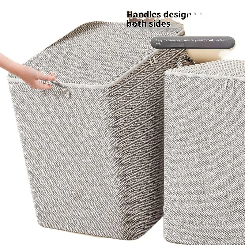 220L Big Size Clothes Storage Box With Cover Large Laundry Basket Organizer Bag For Baby Foldable