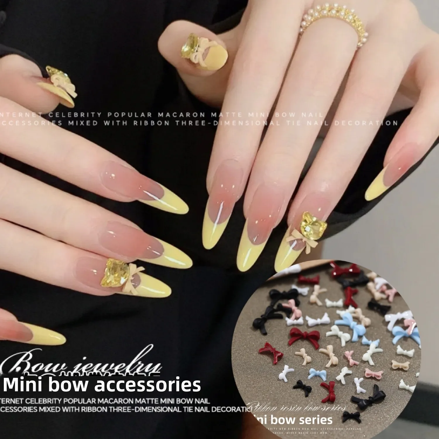 50 قطعة Bowknot لطيف ثلاثية الأبعاد مسمار الفن زينة صغيرة الراتنج الشريط مسمار السحر الحلو سحر مسمار اكسسوارات مانيكير DIY بها بنفسك #3