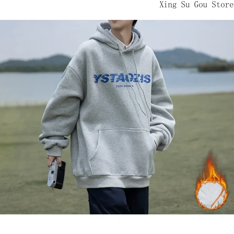 

Men's and Women's Spring Loose Letter Print Hoodie Hooded Casual Pullover Men's Autumn and Winter Thick Hoodie T-shirt