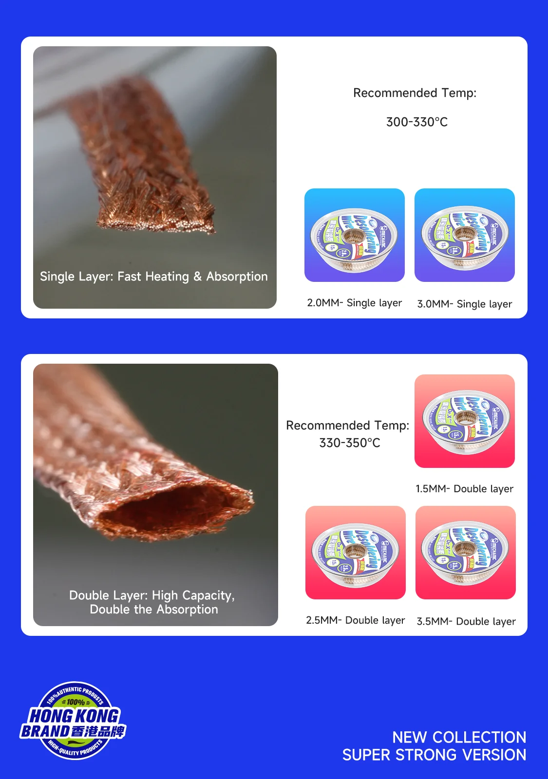 MECHANIC DR X PRO Solder Away 1 Buah 10 Buah Sumbu Pematrian untuk Pemeliharaan Ponsel Motherboard BGA Perbaikan Kawat Penghilang Solder