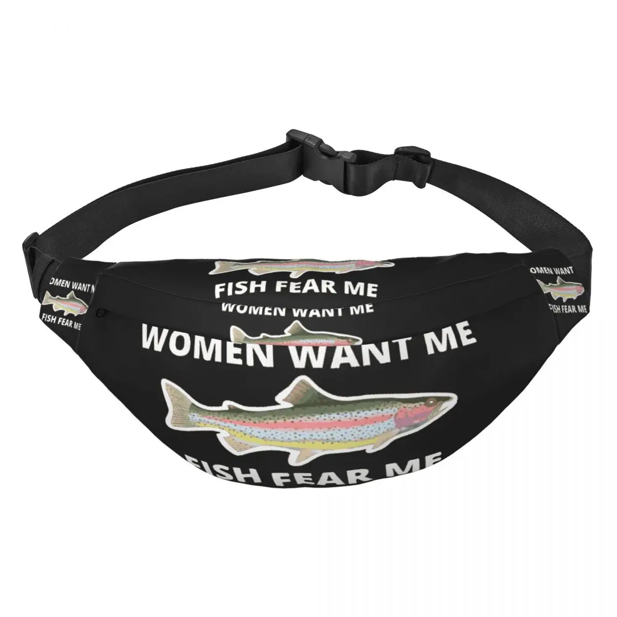 

Women Want Me Fish Fear Me Unisex Waist Bag Multifunction Sling Crossbody Bags Chest Bags Short Trip Waist Pack