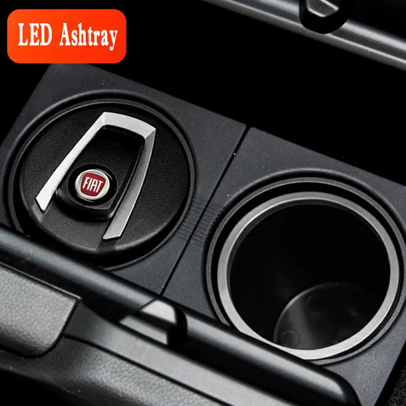 Uniwersalna popielniczka samochodowa Kreatywne oświetlenie LED Akcesoria wewnętrzne do Fiata 500 500X Albea Ducato Abarth Punto TIPO Bravo Viaggio