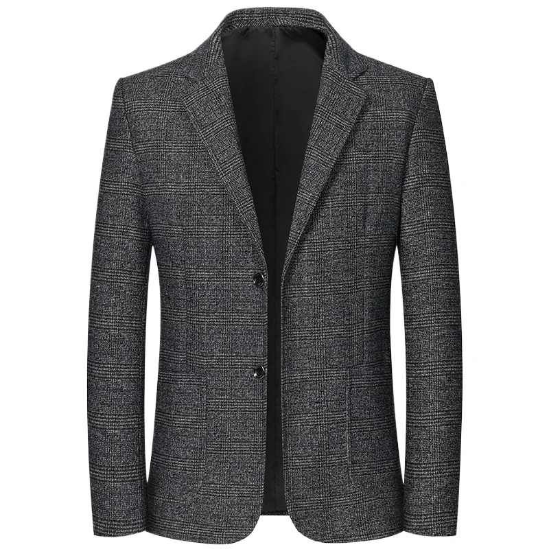 

2025 весенне-осенний модный красивый деловой гладильный верхний пальто для отдыха, мужской клетчатый костюм в стиле ретро, пальто высокого качества