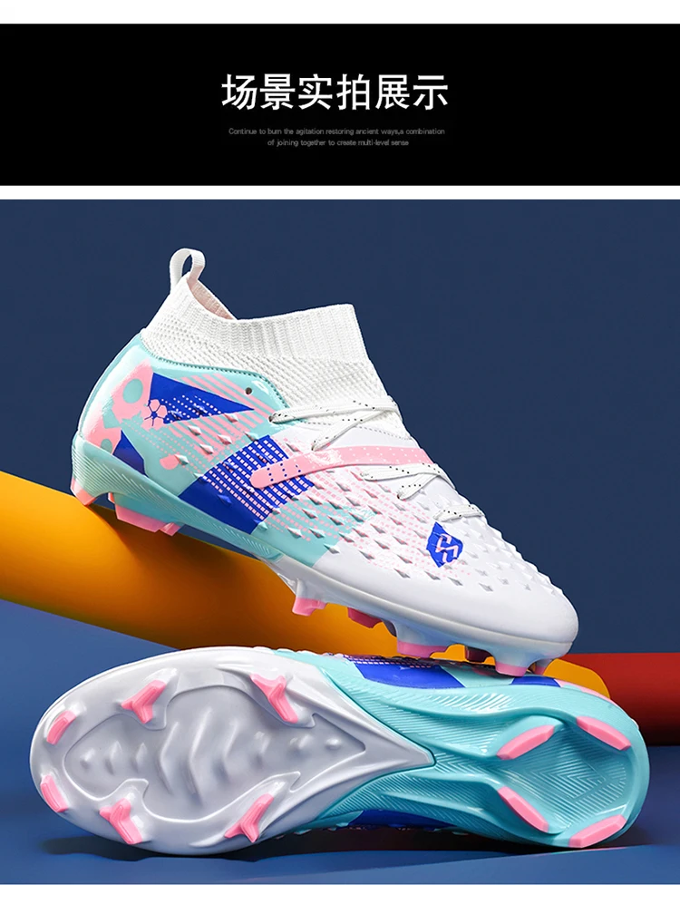 Neue Männer Fußball Schuhe Hochwertige Outdoor Hohe Knöchel Ultraleicht Indoor Fußball Stiefel Nicht-Slip Sport Schuhe Futsal Nicht-Slip – Detail 10