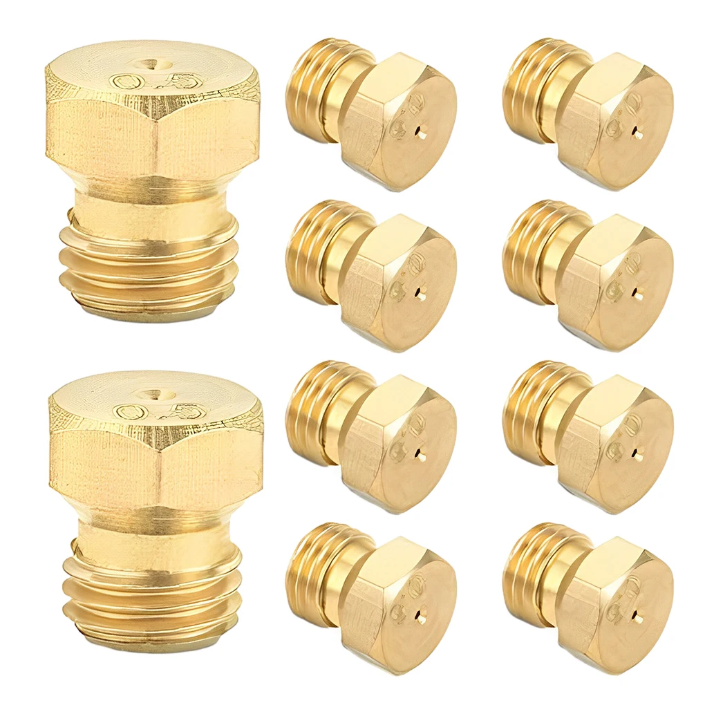 10x Hexagonal Brass Burner Jet Nozzles
