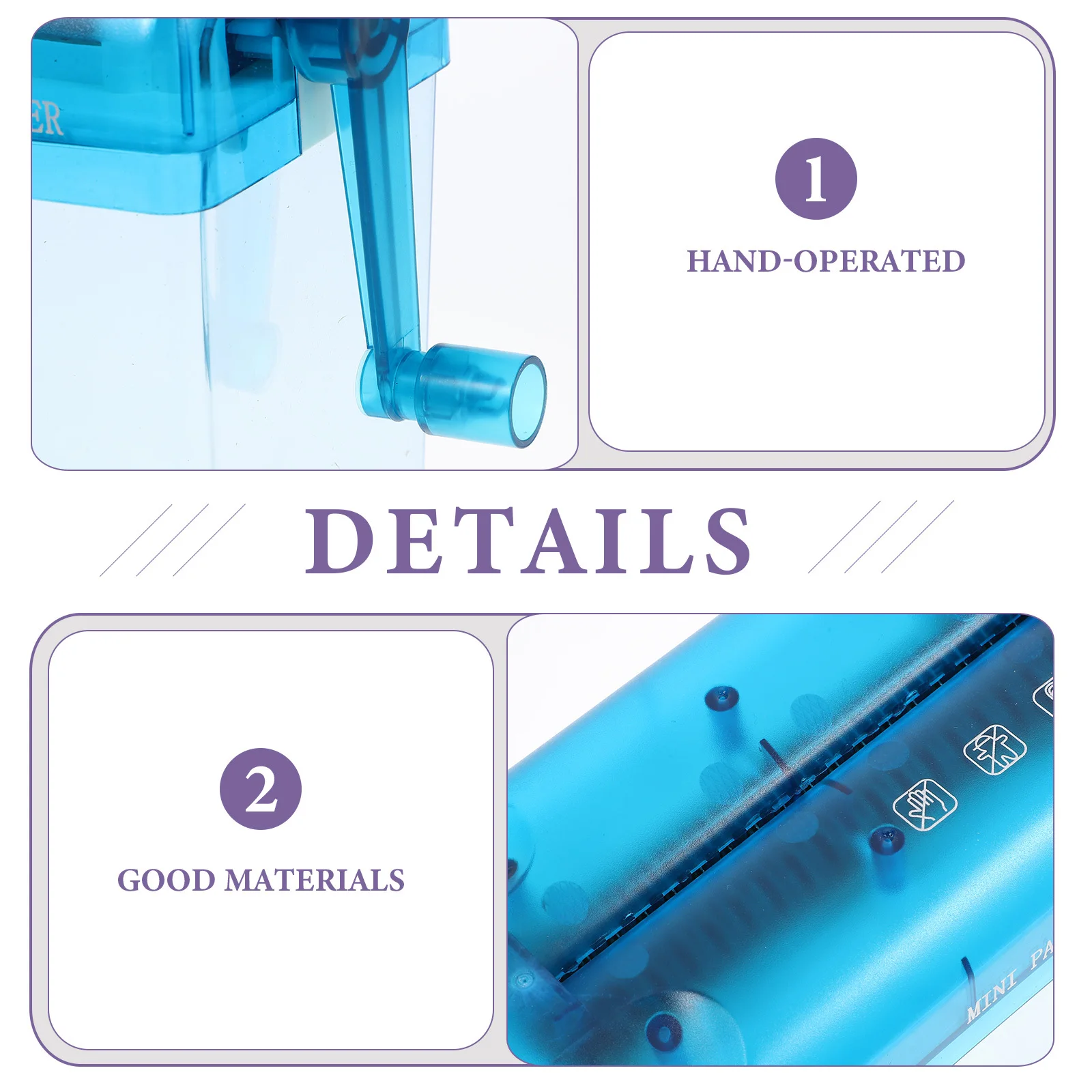 Hand-cranked Paper Shredder Handheld Desktop Accessories Operated Stainless Steel Manual Compact
