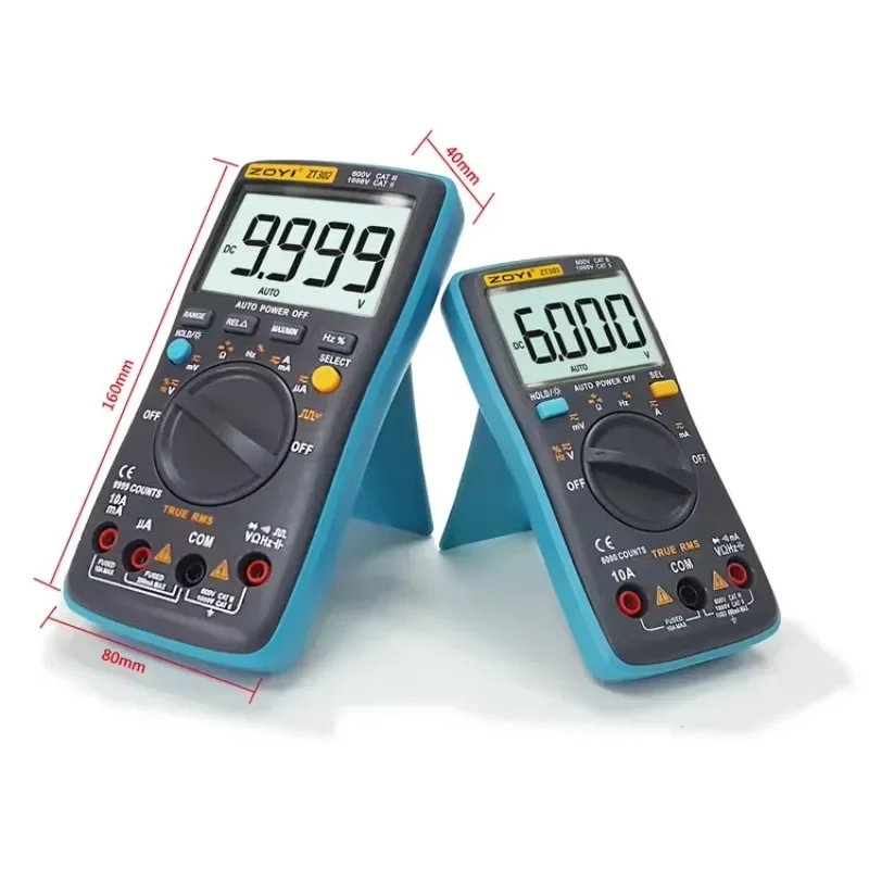 ZOYI ZT301 ZT302 Digital Multimeter 8000/9999 Counts True RMS Multi Tester, Measures AC/DC Voltage, Temperature and Capacitance