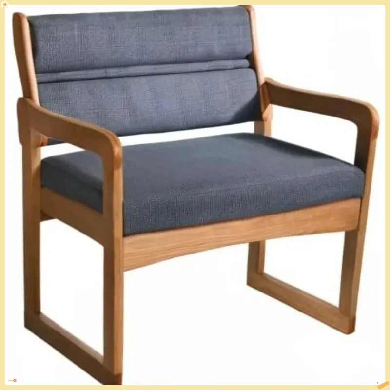 Cadeira para convidados resistente, base de trenó de madeira maciça com design de carvalho médio