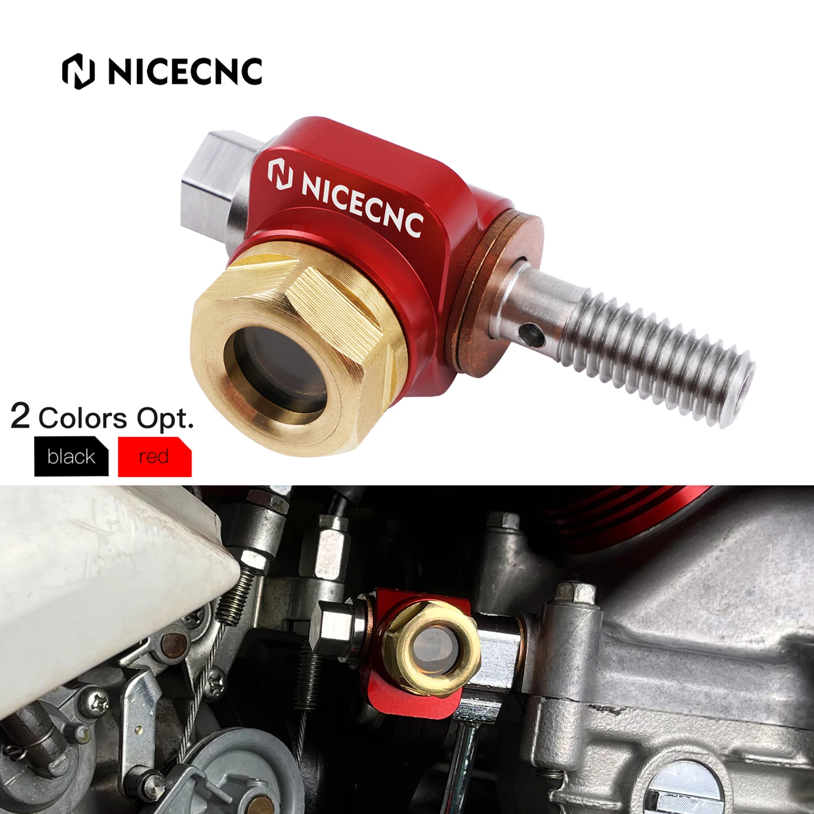 

NiceCNC For Honda XR650L XR600R XR 650L 600R 1985-2024 2023 Motorcycle Transparent Banjo Bolt Oil Sight Glass Crystal Clear View