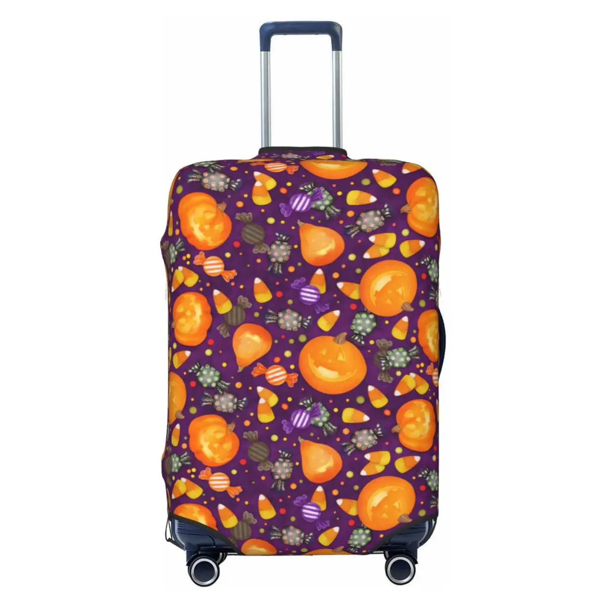 

Halloween Candy Pumpkins Suitcase Cover Dust Proof Luggage Covers Protector for 18-32 inch