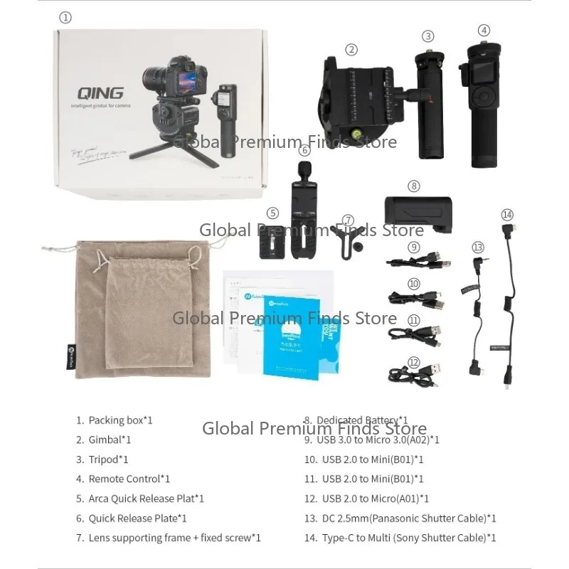 Mirrorless Camera Dedicated Gimbal Tripod Head | Intelligent Remote Control Auto-Rotating Pan Tilt