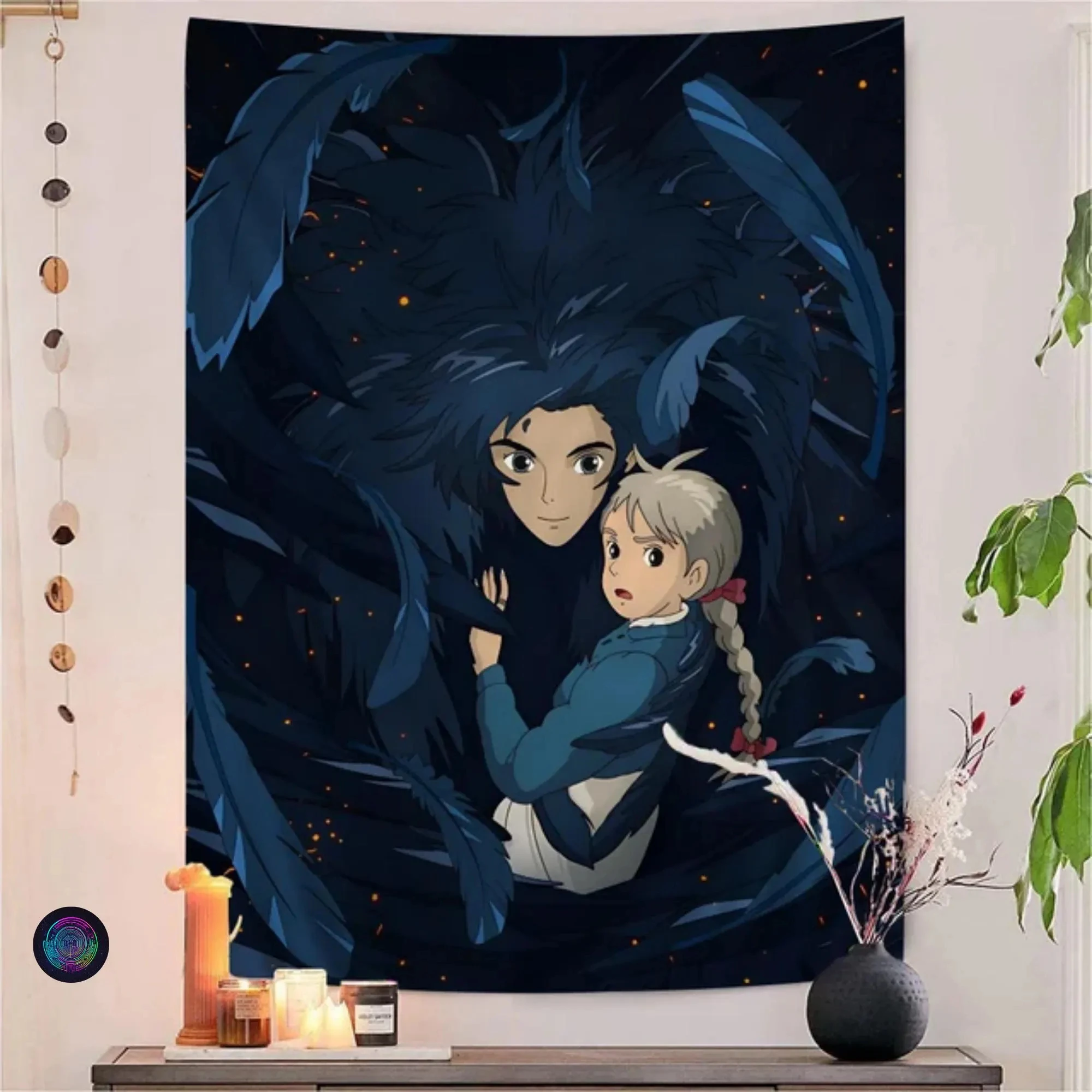 

Ghibli Inspired Kawaii Tapestry Cute Pastel Wall Hanging for Bedroom Dorm Anime Aesthetic Room Decor Japanese Style Art