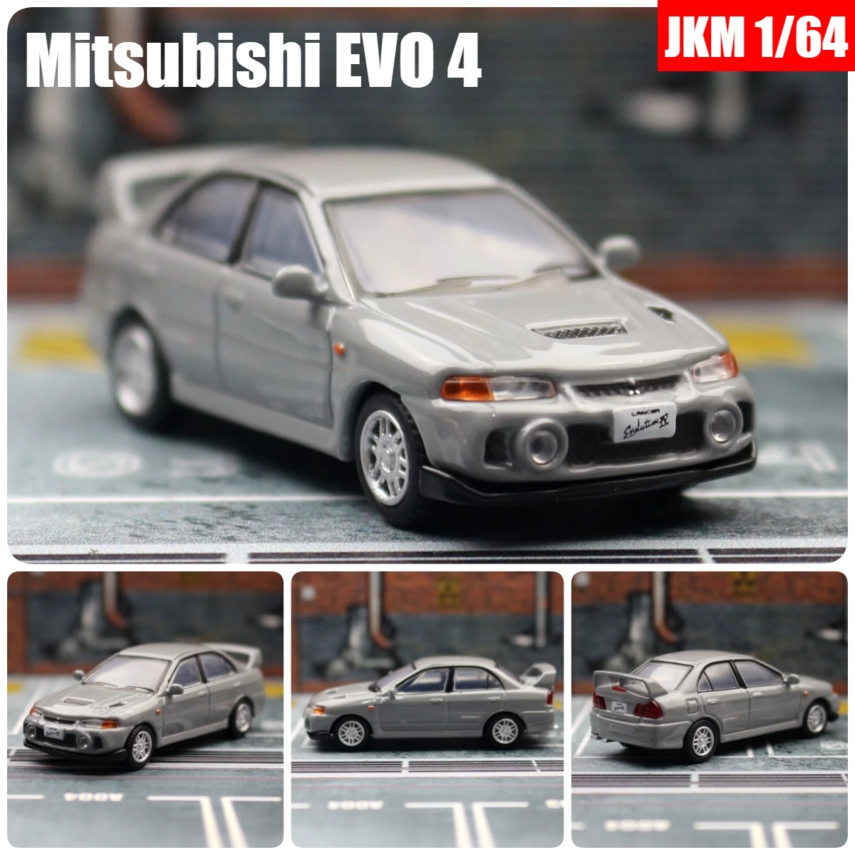 1:64 Mitsubishi Lancer Evolution IV EVO 4 Miniature JKM 1/64 Racing Toy Car Vehicle Diecast Metal Vehicle Model Collection Gift