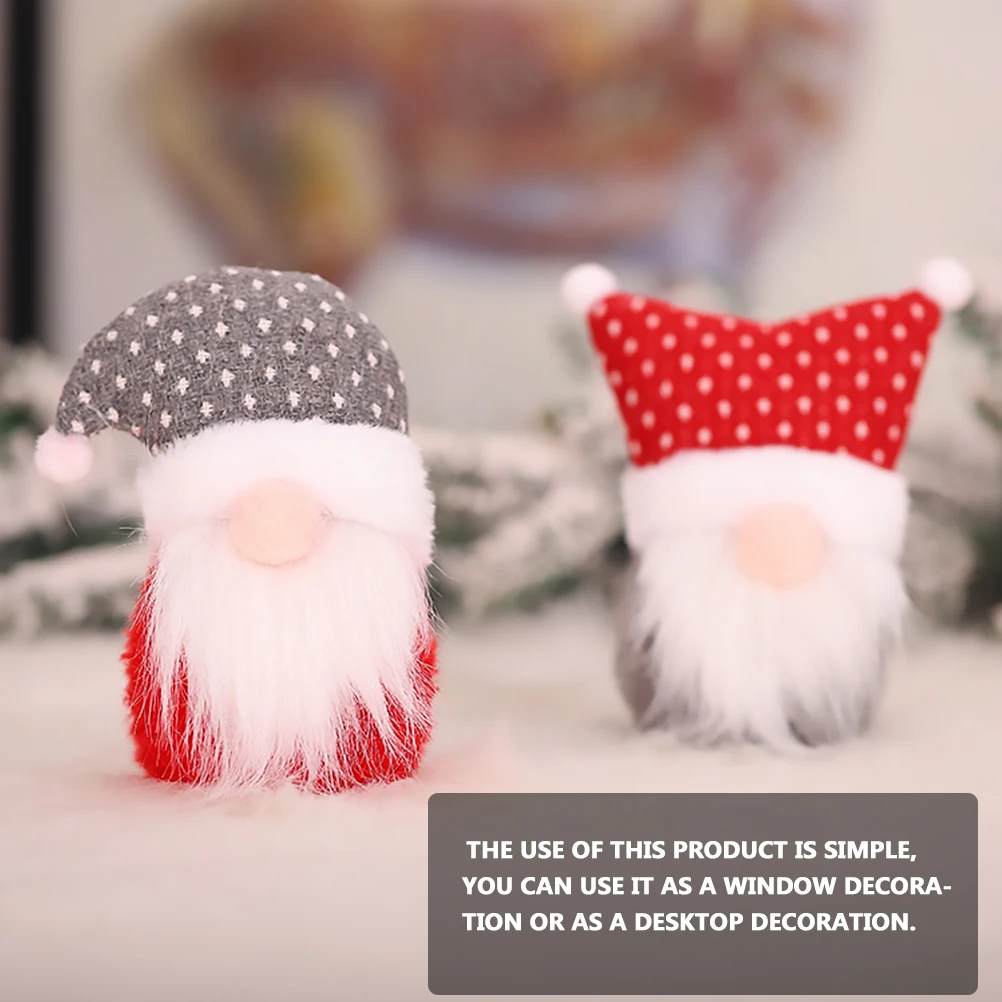 

2pcs Christmas Nordic Seniors Ornaments Felt Fabric Safe Eco Friendly Unique Color Old Man Shape Table Decor Gifts