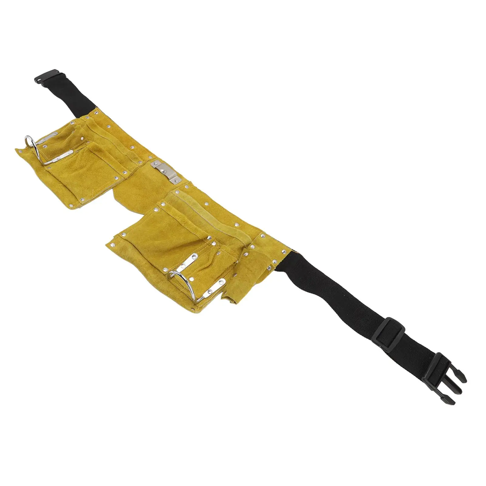 حزام أدوات جلدي بجيوب متعددة وإبزيم سريع التحرير محمول للأعمال الخشبية #4